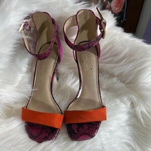 Michaels Pink and Orange Heels with Textured Straps